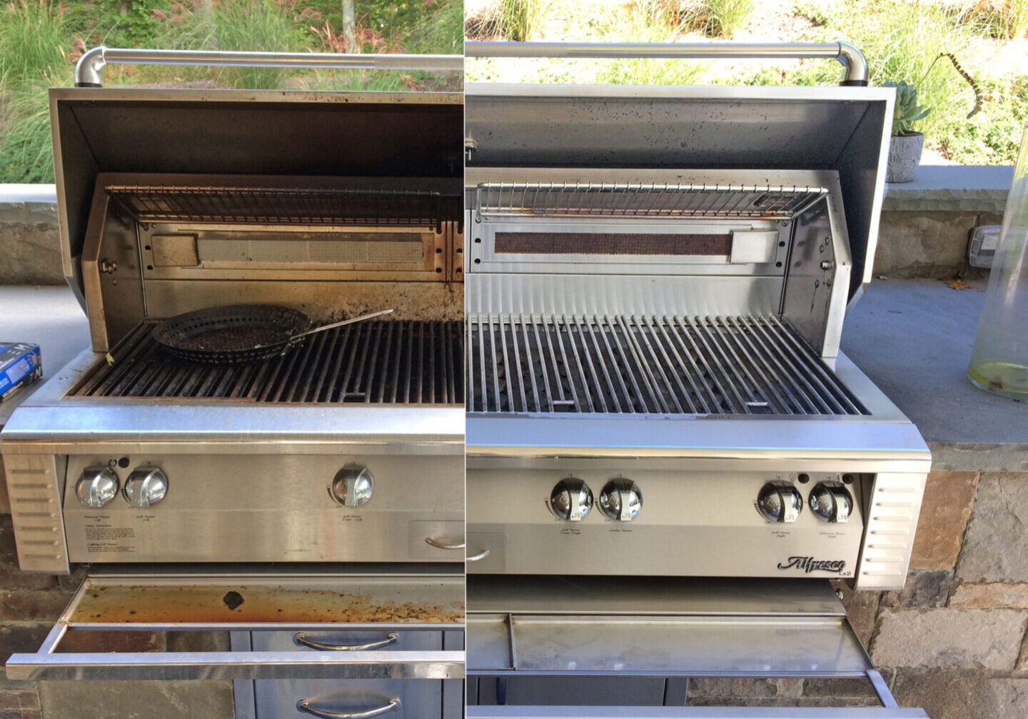 Alfresco grill Before and after bbq cleaning
