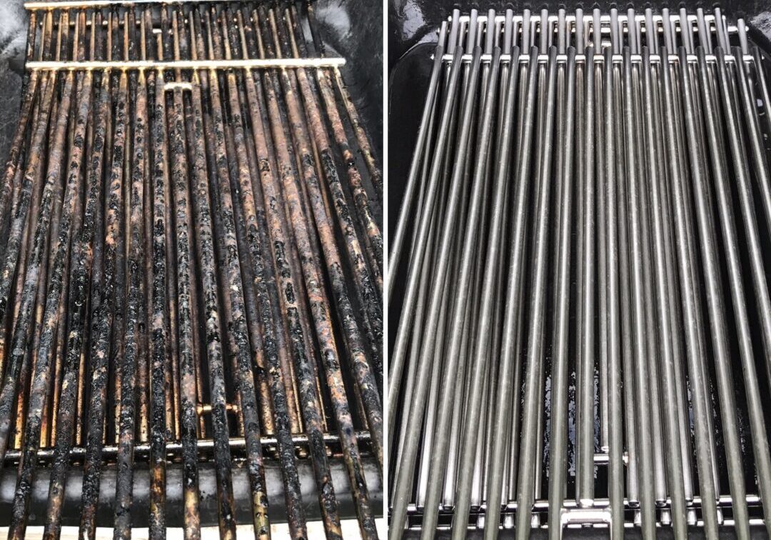 Berfode and After cleaning grill grates